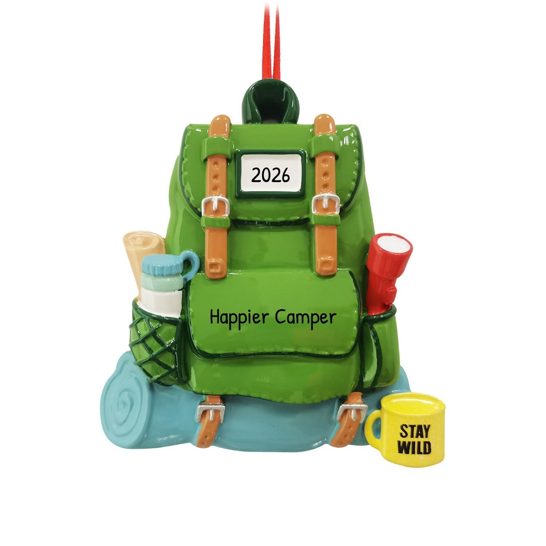 Backpacking Ornament, Hiking Backpack Ornament, Personalized Hiker Ornament, Hiking Boot