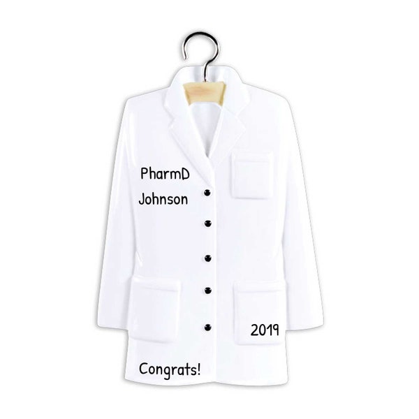 Personalized Lab Coat Ornament - White Coat Ceremony Gift, Healthcare Ornament, Scientist Ornament - Free Customization with Gift Box