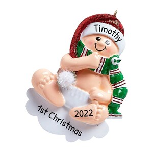 Personalized Babys First Christmas Ornament 2023 - Grandbaby First Christmas Ornament 2023 - Free Customization