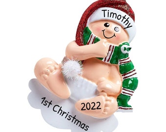 Personalized Babys First Christmas Ornament 2023 - Grandbaby First Christmas Ornament 2023 - Free Customization