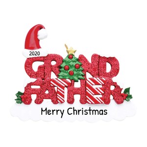 Adorno personalizado para abuelos 2023 - Adorno con letras para abuelo, adorno para el mejor abuelo por primera vez - Personalización gratuita