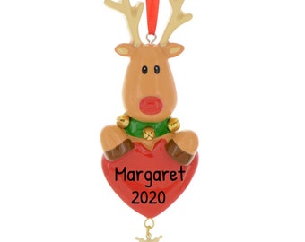 Rentier-Verzierung, personalisierte Verzierung, Elch-Verzierung, Weihnachtstierverzierung, Weihnachtsdekor, festliche Verzierung, Feiertagsfamiliengeschenk