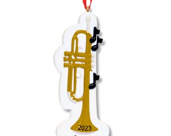 Adorno de trompeta, regalo personalizado, adorno musical, regalo musical, adorno de Navidad musical, regalo divertido, regalo interesante, adorno 2023 Navidad