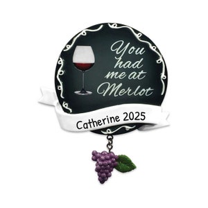 Personalized Wine Ornaments for Christmas Tree - Wine Christmas Ornaments, Wine Bottle Ornament - You Had Me At Merlot - Free Customization