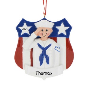 Personalized US Navy Christmas Ornaments - US Navy Products, Navy Officer Ornament - Navy Badge - Free Customization