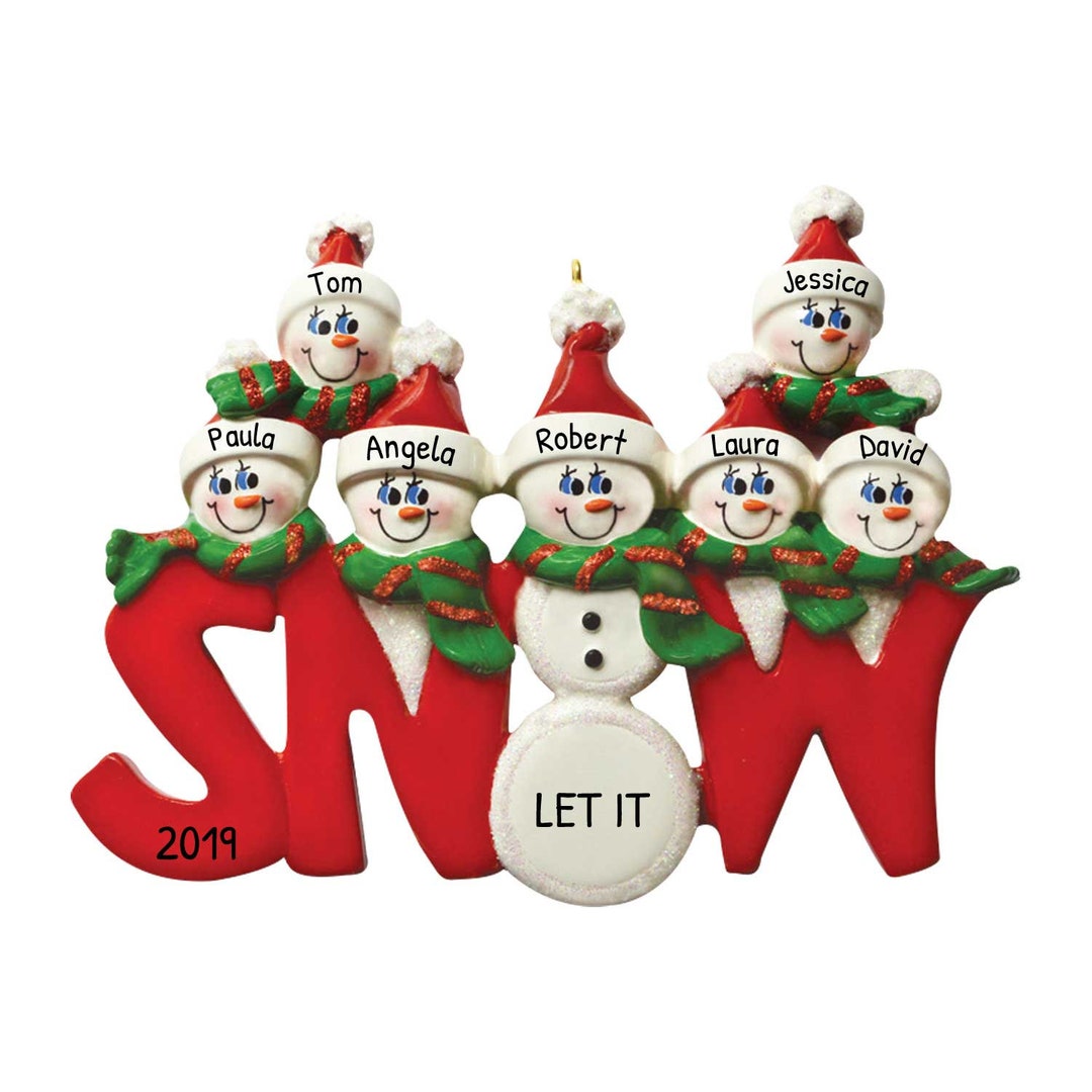 Personalized Family Ornament 2023 Christmas Snow Family Ornament 2023