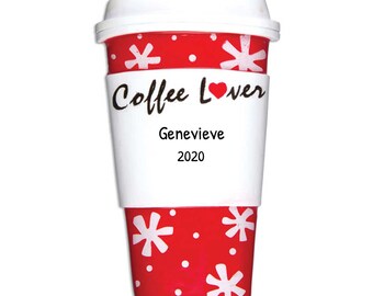 Adornos de café personalizados para árbol de Navidad - Adornos navideños de café, adorno de Starbucks - Amante del café - Personalización gratuita