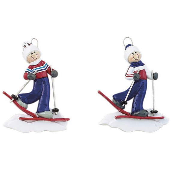 Personalized Skiing Ornament Ski Christmas Ornament Custom Etsy