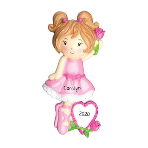 Personalized Ballerina Ornament - Ballet Ornament, Dance Ornament, Ballet Slipper - Ballet Girl - Free Customization