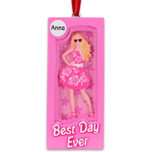 Personalized Doll Christmas Ornaments 2025 - Custom Ornament Princess Doll Character Ornaments Pink Doll Ornament for Girls Toddler Ornament