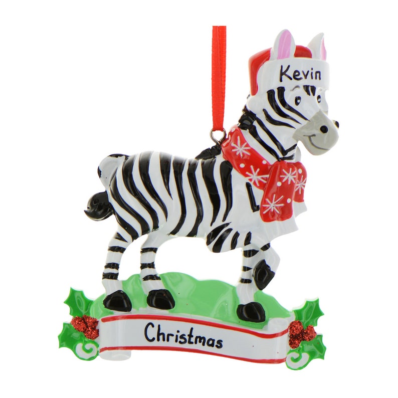 Personalized Zoo Animals Ornament Custom Name Christmas Etsy