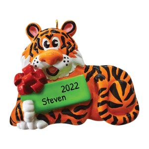 Personalized Tiger Ornaments for Christmas Tree - Tiger Christmas Ornament, Lunar Year Tiger Ornament - Gift Box Tiger - Free Customization