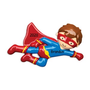 Personalized Superhero Ornament, Superhero Boy Ornament, Christmas Gift For Boy, Superhero Decor, Kids Room Decor, Christmas Superhero