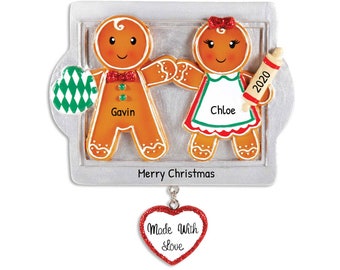 Couple ornament for Christmas - Personalized cookie ornament for couples - first Chritmas together