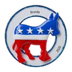 Democrat Donkey Ornament, Personalized Ornament, Holiday Gift 2024, Proud Democratic Ornament, Kamala Ornament, Patriotic Ornament, Custom