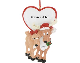 Personalized Ornaments For Couple, Reindeer Christmas Ornament, First Christmas Together, New Couple Ornament, Engagement Christmas Gift