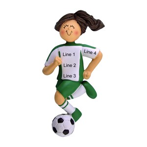 Girl Soccer Ornament With Free Personalization image 2