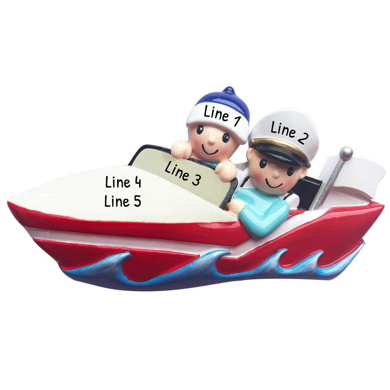 Personalized Boat Ornament Speed Boat Christmas Ornament Etsy