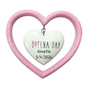Personalized Babys First Christmas Ornament - Baby&#39;s Gotcha Day Pink Ornament Adopt New Member Girl - Free Customization