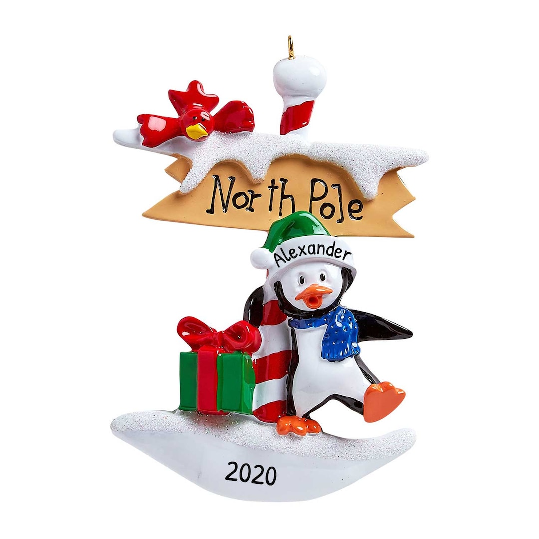 Personalized Penguin Christmas Ornaments Penguin Ornaments Christmas