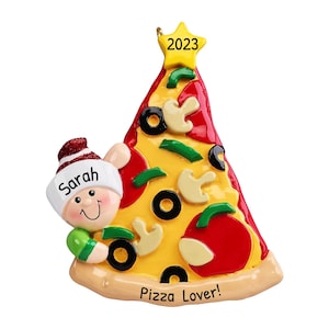 Pizza Ornaments For Christmas Tree, Personalized Gift, Pizza Lover Gift, Custom Ornaments, Food Ornament, Stocking Stuffer, Christmas Gift