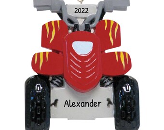 Personalized ATV Ornament - Dirt Track Racing Ornament, Dirt Bike Christmas Ornaments - Front - Free Customization