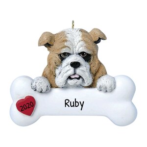 Personalized Pet Ornaments 2023 - Dog Christmas Ornaments Bulldog Ornament Dog Ornaments Bone Ornament - Free Customization