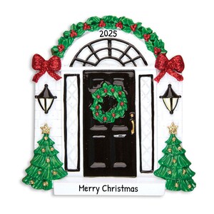 Personalized New Apartment Ornament 2023 - First Christmas In New Home Ornament - Elegant Black Door - Free Customization