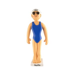 Personalized Swim Ornaments - Swimmer Ornament, Swim Coach Gifts, Swimming Pool Ornament - Female Swimmer - Free Customization