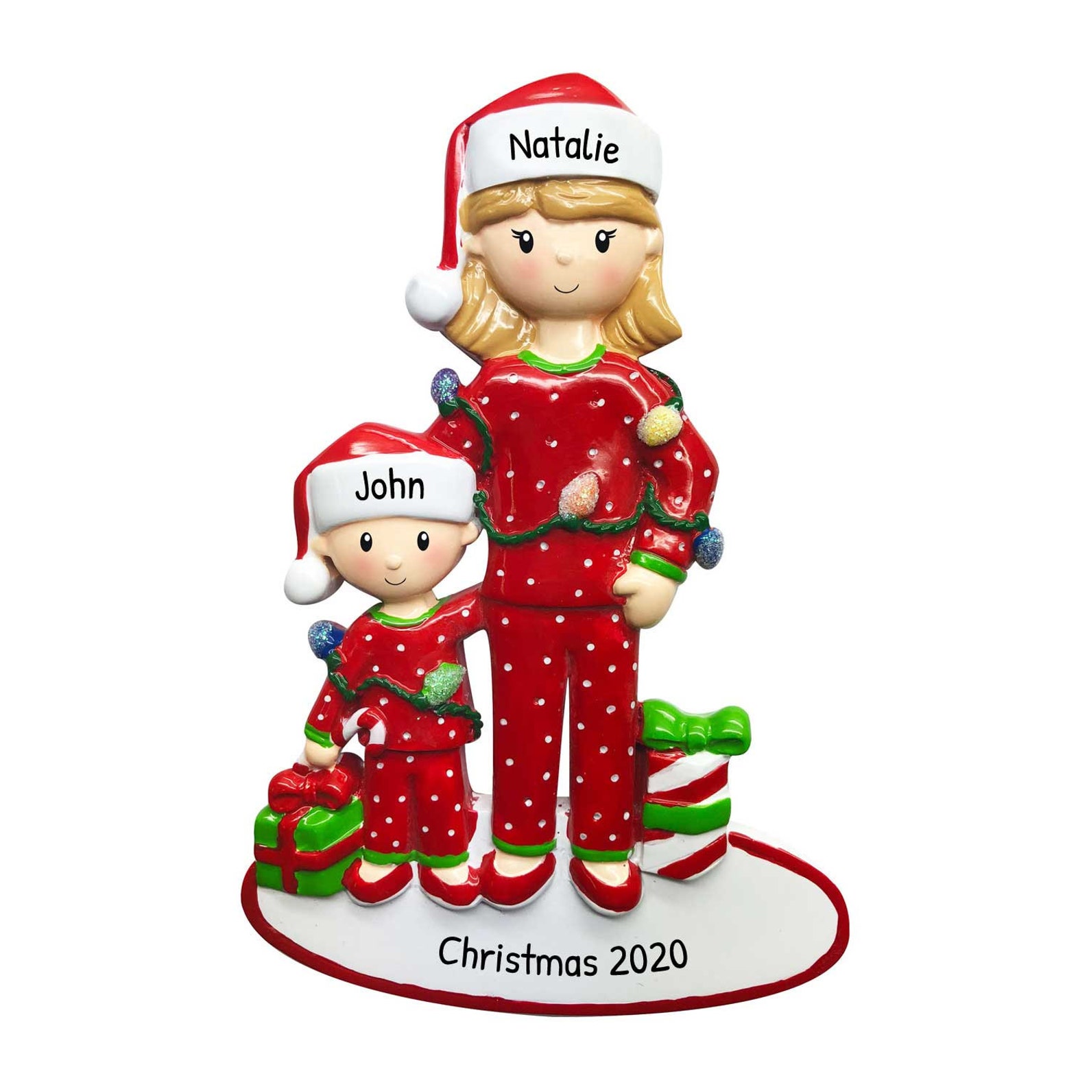 Personalized Single Mom Ornament Mother and 1 Child Christmas Etsy