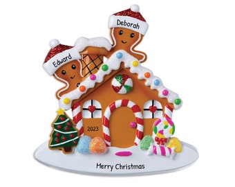 Personalized First Christmas Ornament Couple 2023 - Gingerbread House Couple Ornament - Custom Couple Ornament - Cookie Ornament - Xmas