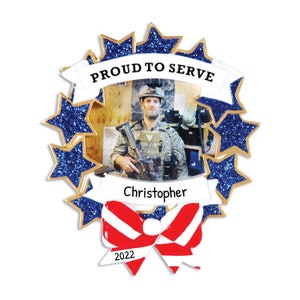 Army Ornament 2024, Proud To Serve Ornament, Personalized Ornament, Military Patriotic Ornament, Military Office Decor, USA Patriotic Gift