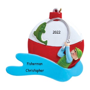 Personalized Fishing Ornament 2023 - Fly Fishing Ornament, 12 Days of Fishmas - Fishing Lure - Free Customization with Gift Box