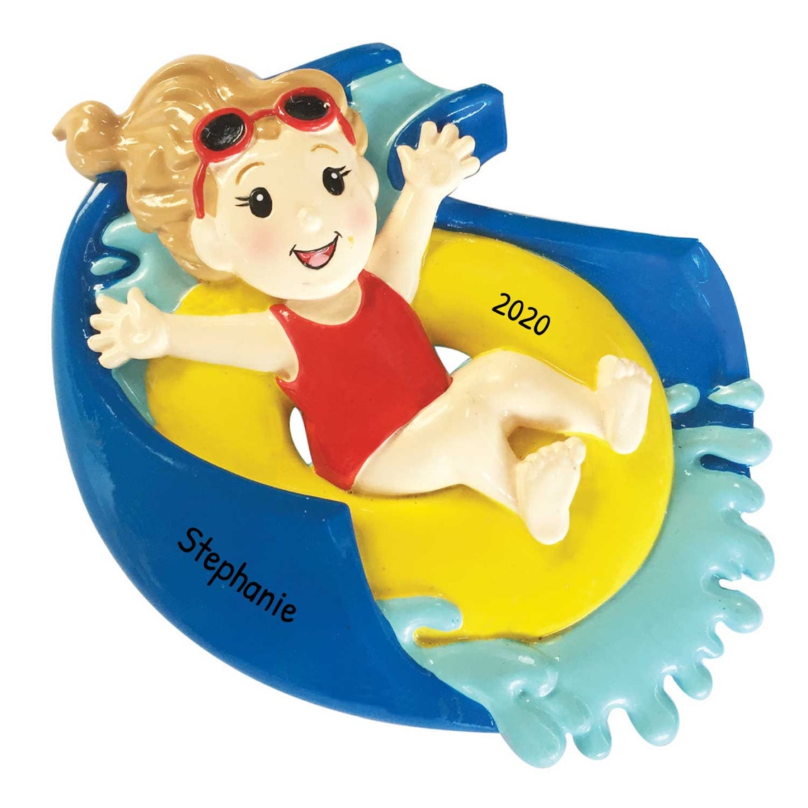 Personalized Water Slide Ornament Girl Sliding pool Tube Etsy