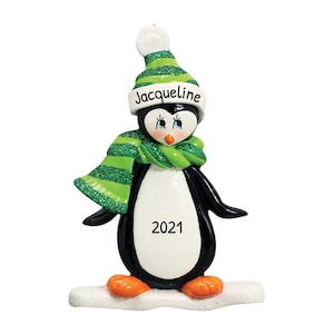 Personalized Christmas Ornament, Penguin Ornament, Christmas Decoration, Christmas Stocking Stuffer, Toddler Christmas Ornament, Tree Decor