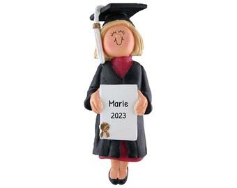 Girl Graduation Ornament, Class Of 2026 Ornament, Personalized Ornament, Free Custom Name, College Graduation Favors, Gift For Graduate