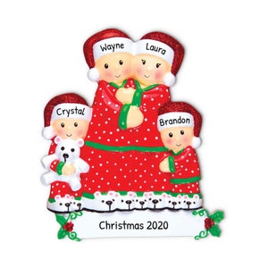 Personalized Family Of 4 Ornament 2024, Pajamas Family Christmas Ornament, Family of 4 Gift, Christmas Family Of Four Ornament, Xmas Gift