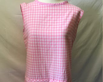 Cute 1950's Vintage Pink Checkered Dress/Skort