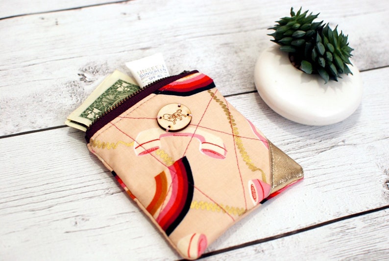 Rainbow Ruby Star Zip Pouch Coin Loose Change Travel Purse Makeup Zippered Essential Oil Bridesmaid Organizer Wallet Grooming