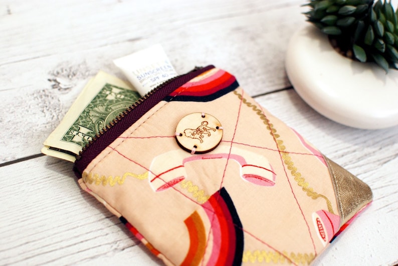 Rainbow Ruby Star Zip Pouch Coin Loose Change Travel Purse Makeup Zippered Essential Oil Bridesmaid Organizer Wallet Grooming