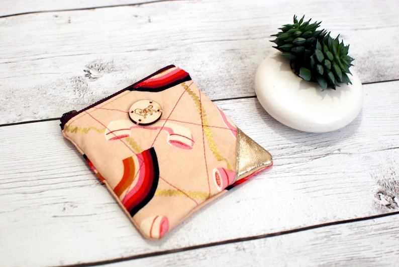 Rainbow Ruby Star Zip Pouch Coin Loose Change Travel Purse Makeup Zippered Essential Oil Bridesmaid Organizer Wallet Grooming