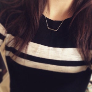 Sterling silver bar necklace rectangle