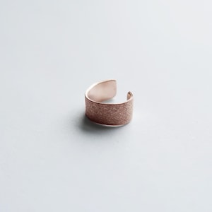 Ear Cuff Solid 9ct Rose Gold Brushed Plain 4mm