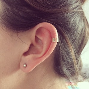 Solid 9k Rose Gold Plain Earcuff - Ear Cuff Rose Gold - Helix Ear Cuffs - White Gold - Cartalidge Cuff - Clip on Earring - Earing
