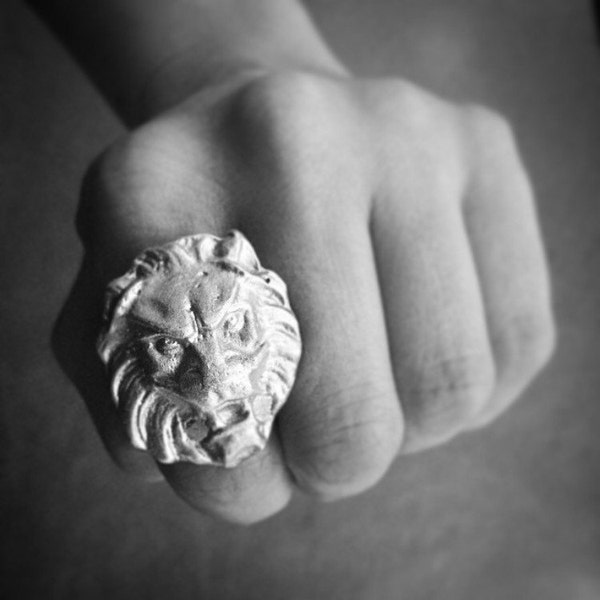 Lion Ring Sterling Silver statement