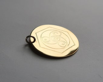 Custom Brass laser engraved pendent necklace