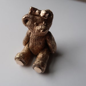 Teddy Bear Bronze Sculpture Figurine