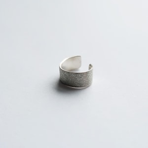 Ear Cuff Solid 925 Sterling Silver Brushed Texture Plain 4mm