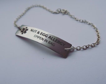 Sterling Silver ID Bracelet or medical alert bracelet
