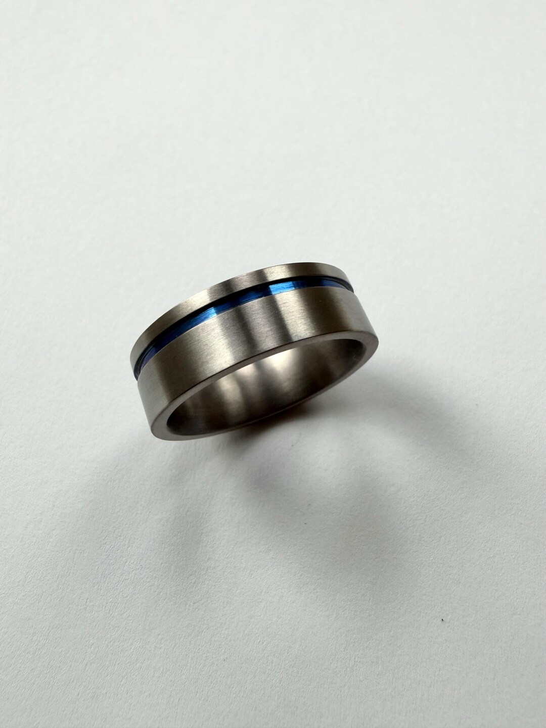 Blue Line Rings For Men Titanium Men’s Ring Blue Line - Etsy Australia